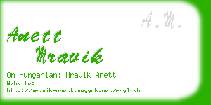 anett mravik business card